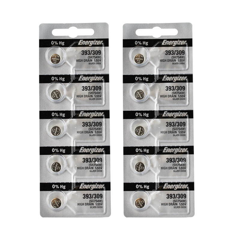 10 pcs Energizer 309/393 SR48 Watch Calculator 1.5V Silver Oxide Battery
