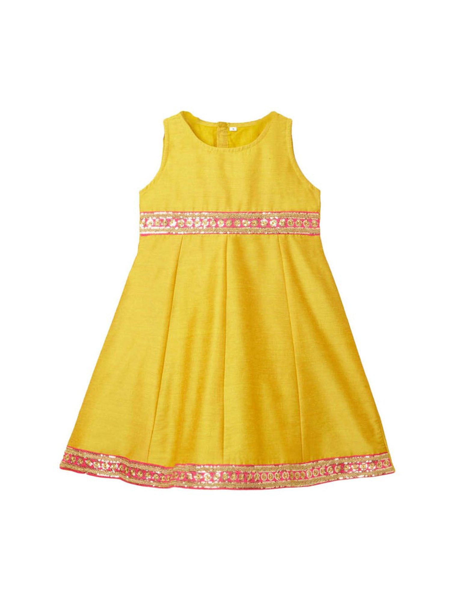 The Magic Wand Kids Mustard Embellished Dress