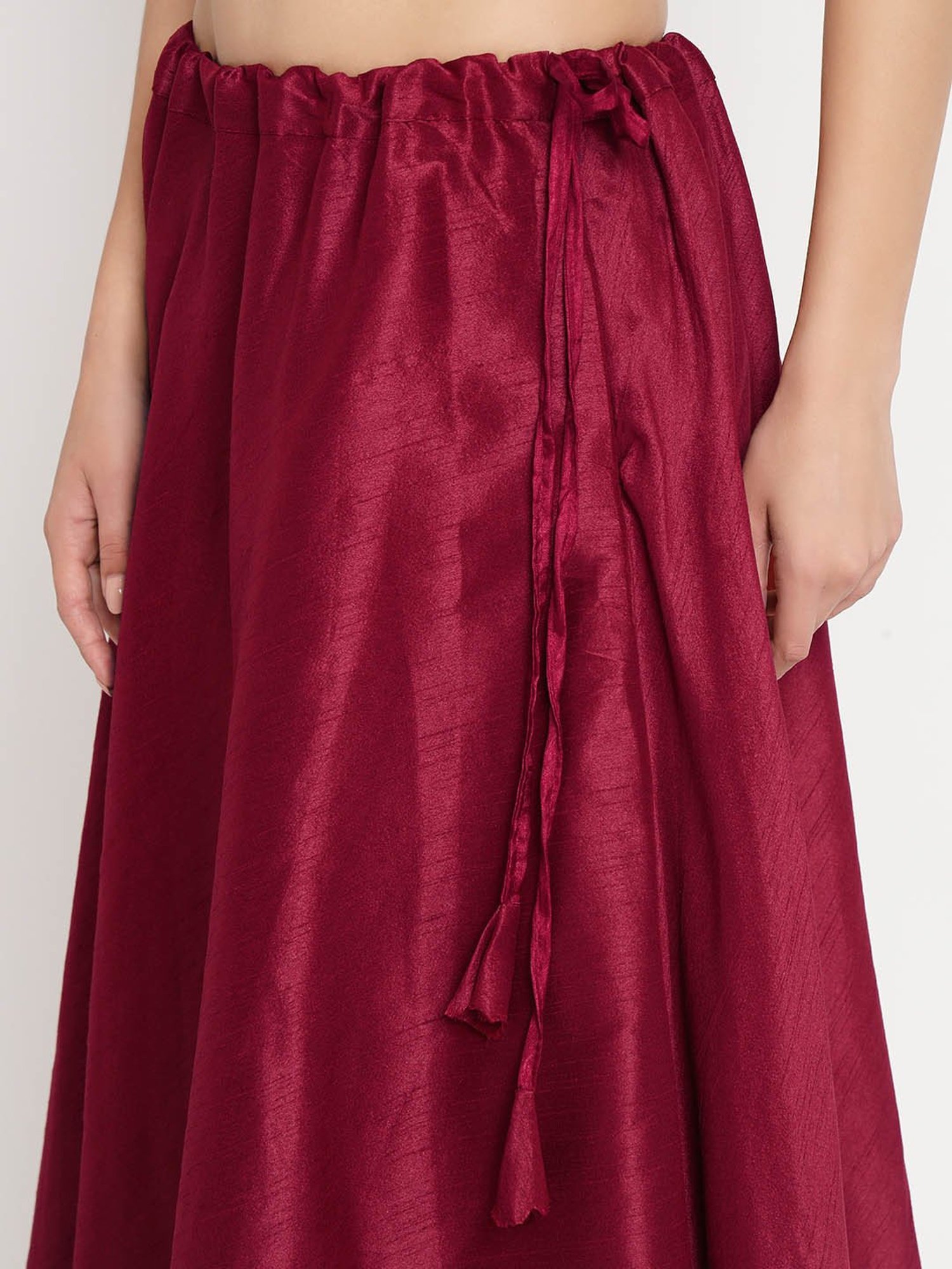 studiorasa Maroon Hand Block Print Skirt