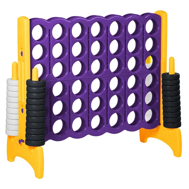 ECR4Kids Jumbo 4-to-Score Giant Game with Carry Bag, Lawn Game, Connect-All-4 - Purple and Gold