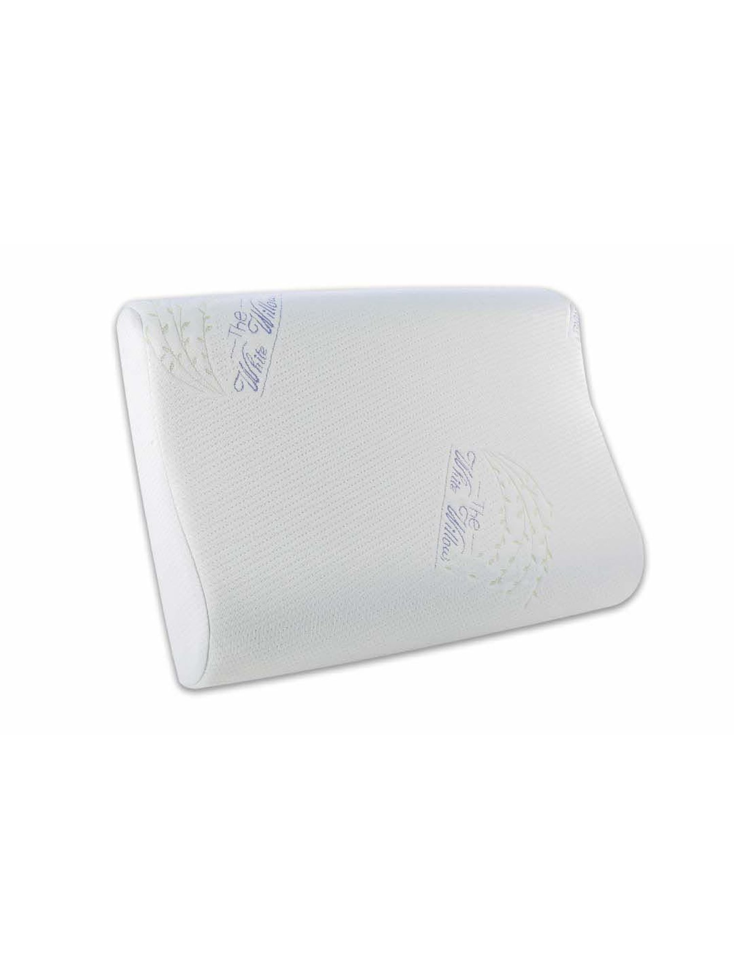 The White Willow White & Green Woven Foam Contour Pillow - Set of 1