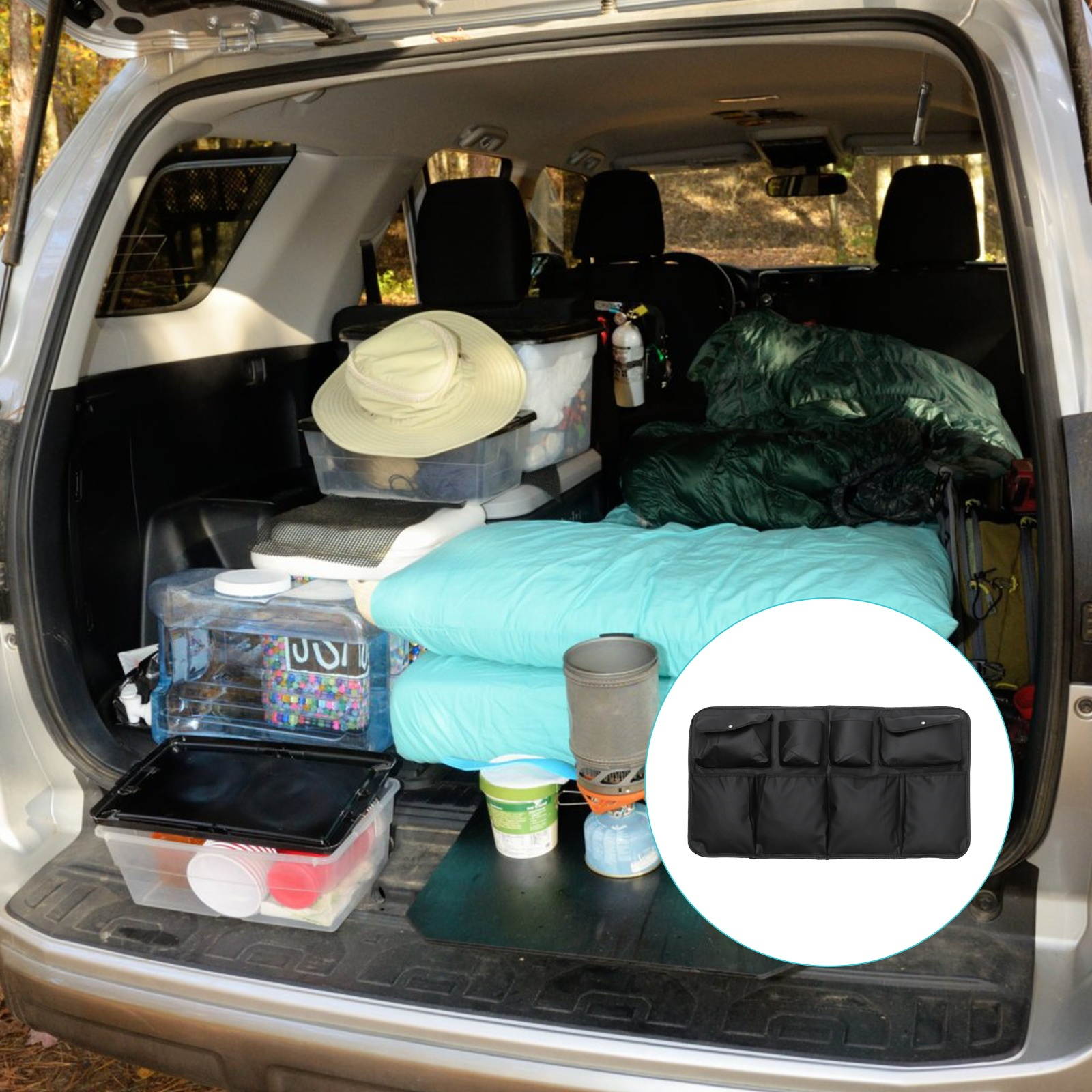 1Pc Durable   Delicate Rear Seat Storage Bag Back Seat Organizer Car Trunk Storage Bag