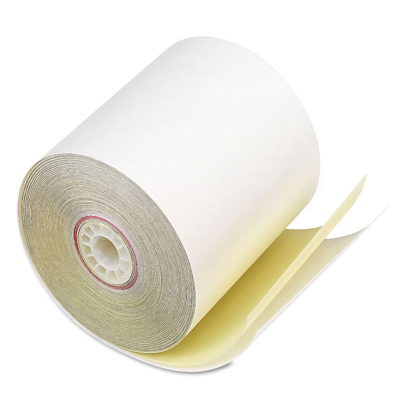 Iconex Impact Printing Carbonless Paper Rolls 3" x 90 ft White/Canary 90770047