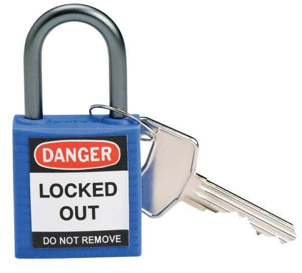 Lockout Padlock,KD,Blue,1-2/5"H,PK6 BRADY 118929