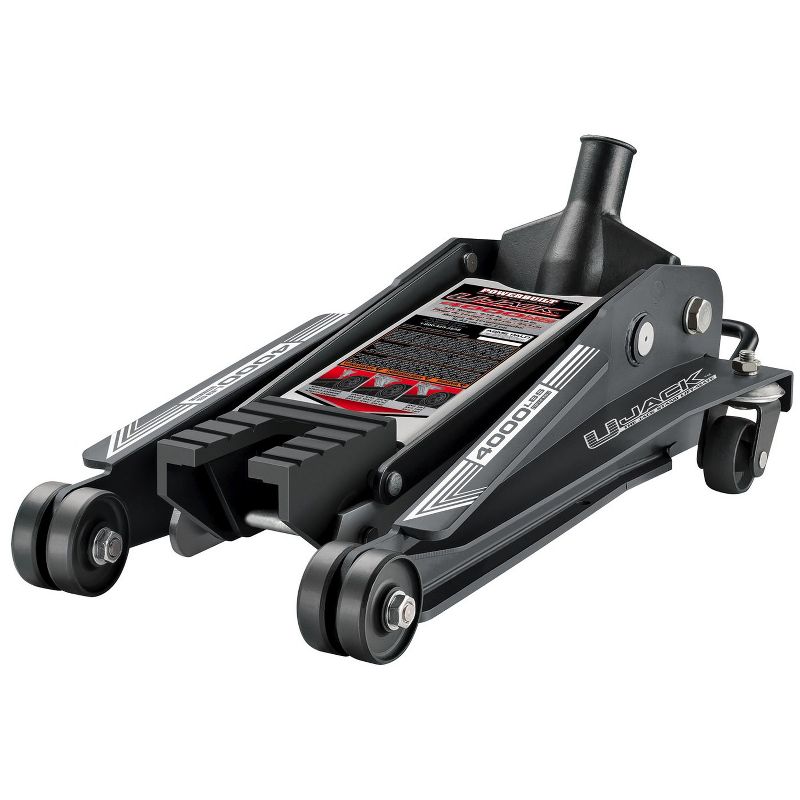 Powerbuilt 620516 2-Ton 4000-LB U-Jack Garage and Shop Vehicle Floor Jack, Black