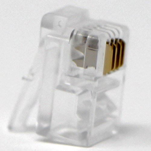 RJ9 4P4C Modular Headset Connector -Tupavco TP808 - (100 Pack per Bag) Phone Connectors - RJ9/RJ10/RJ22 Jack Crimp End Crimper for Telephone Cable/Cord Handset