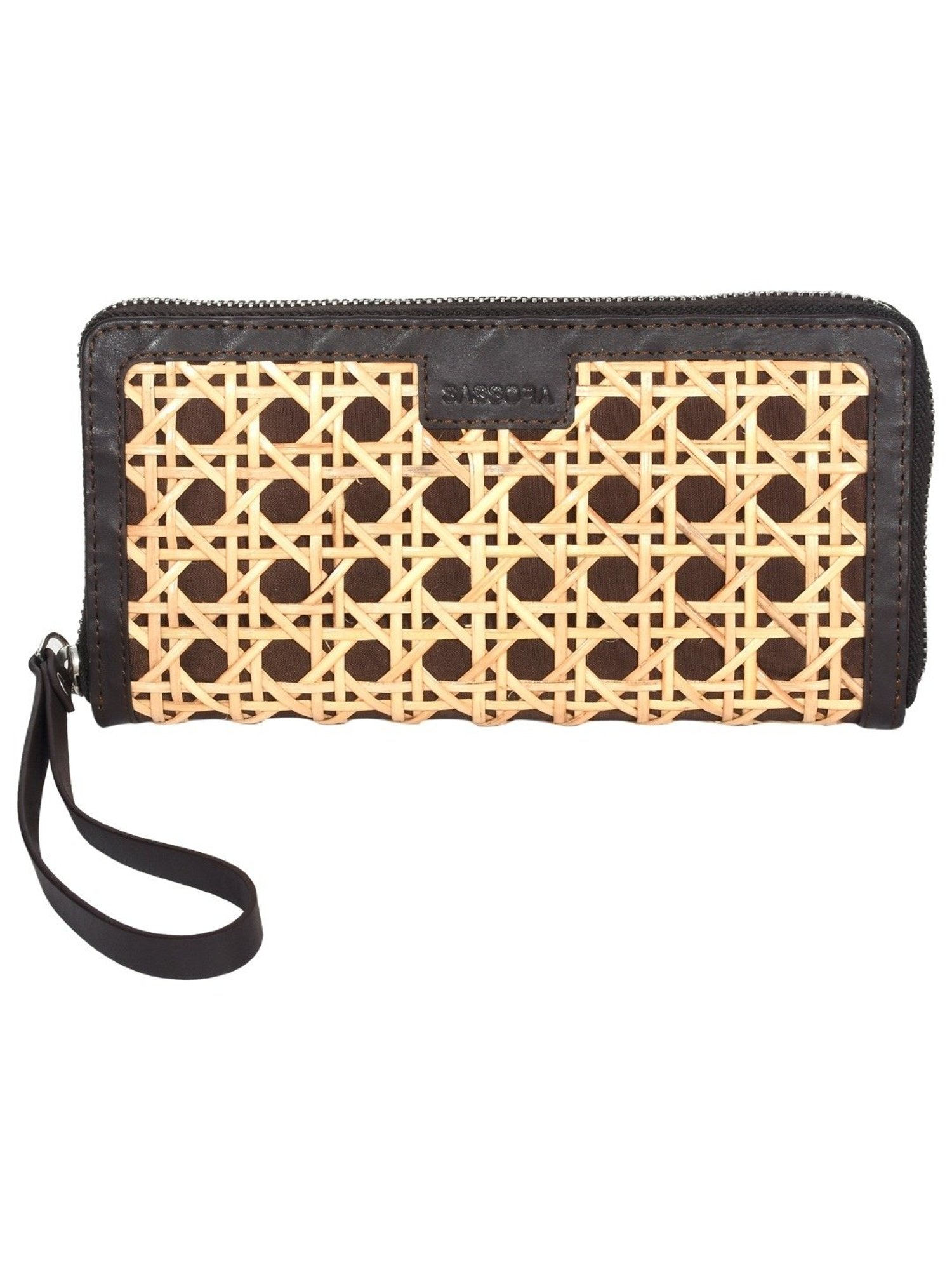 SASSORA OLAF Brown Leather Printed Wallet