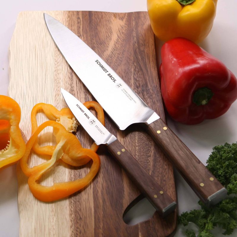 Schmidt Brothers Cutlery 2pc Walnut and Brass Starter Set