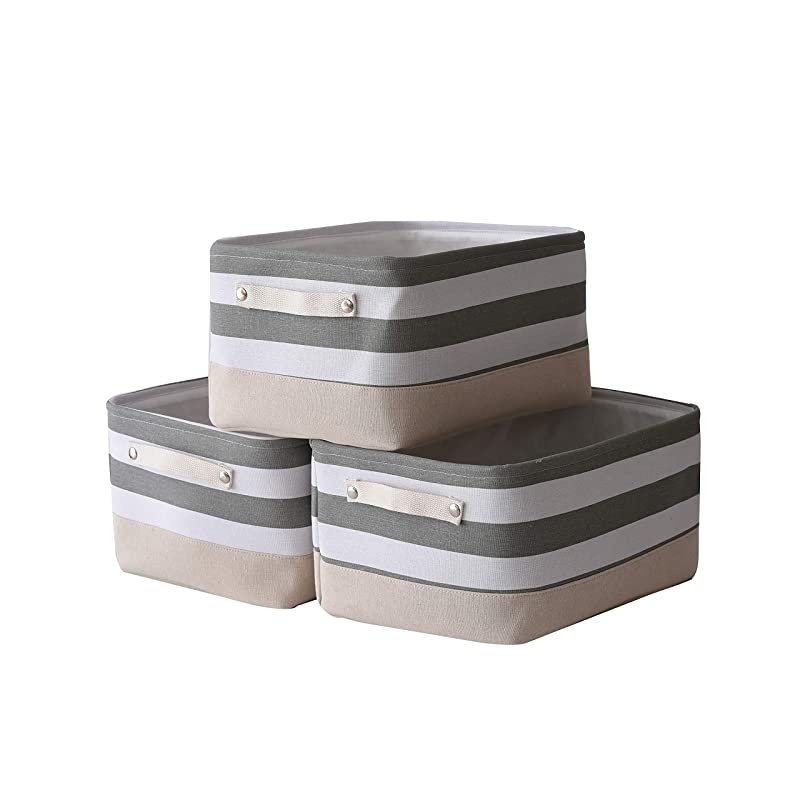 Storage Baskets 3Pack Dog Toy Baskets with Handles Storage Bins Set Works As Baby Storage Toy Storage Nursery Baskets Lattice 157L&times;118W&times;83H inch