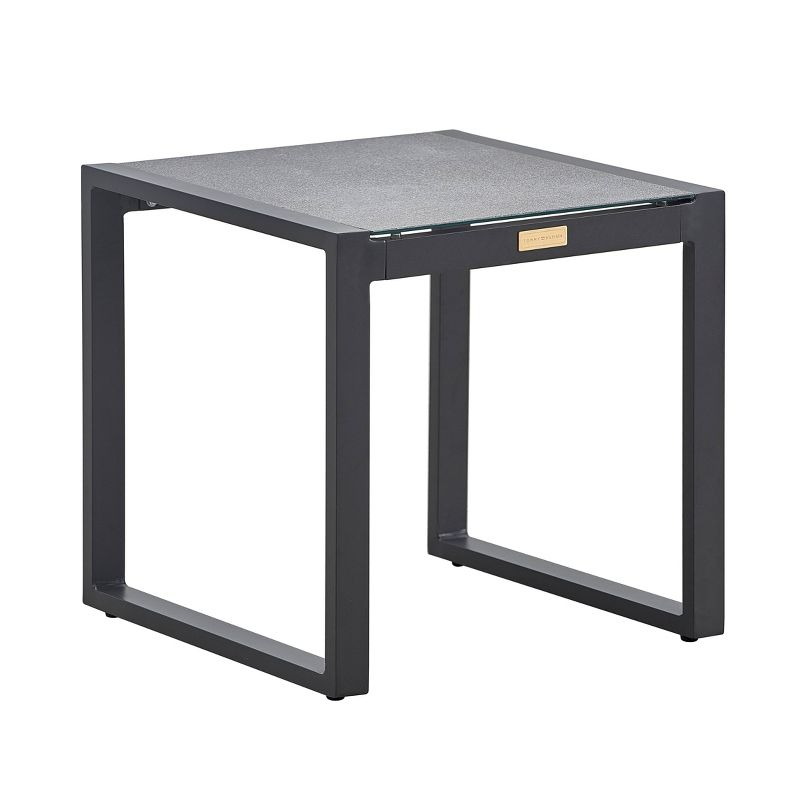 Hampton Pebbled Glass Outdoor Side Table  - Gray  - Finch