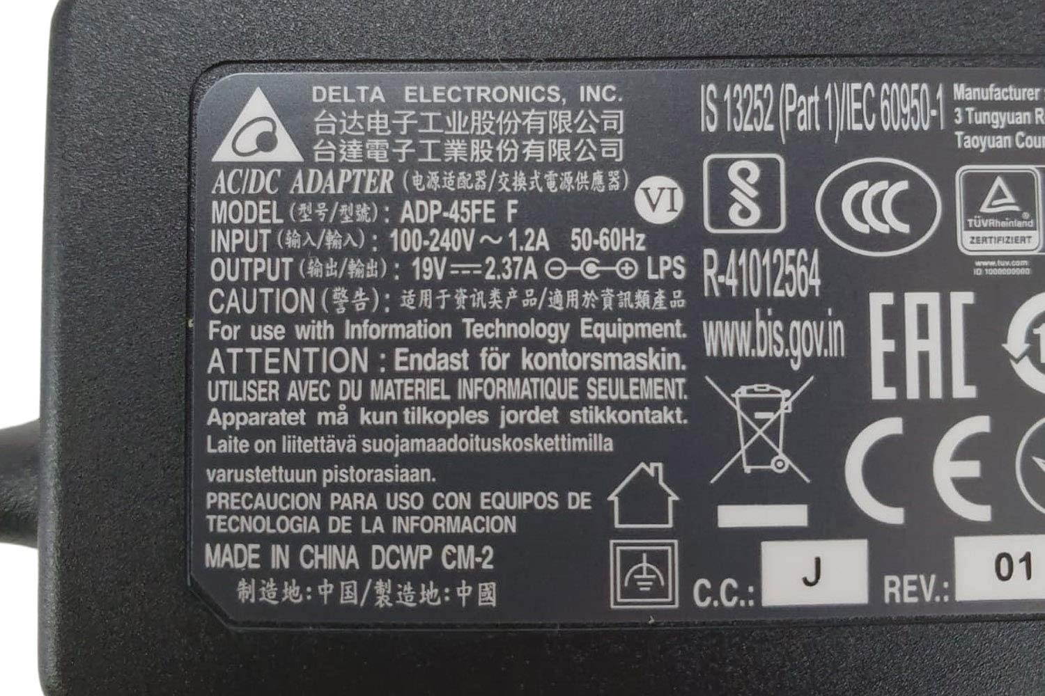 Laptop Charger for Toshiba Satellite C55-B5302 C55D-A5304 C55D-B5102 Adapter Adaptor Power Supply 19V 2.37A 45W