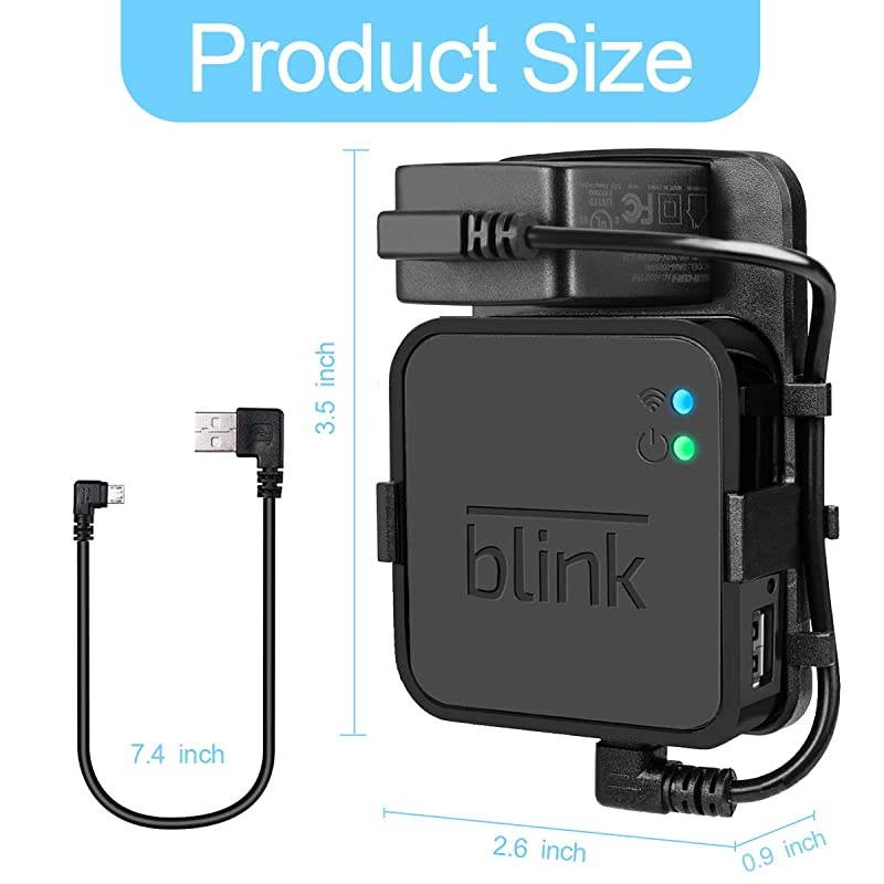 Wall Mount for Blink Sync Module2,Simple Mount Bracket Holder for All-New Blink Outdoor Blink Indoor Home Security Camera with Easy Mount Short Cable and No Messy Wires or Screws (Black)