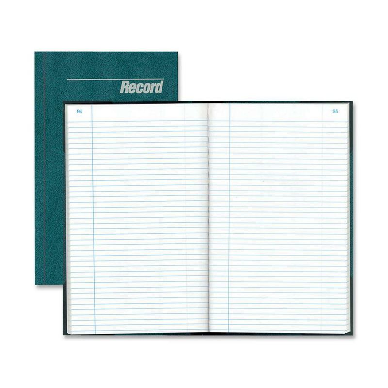 Rediform Record Book Record-Ruled 300 Pages 12-1/4"x7-1/4" Blue 56031