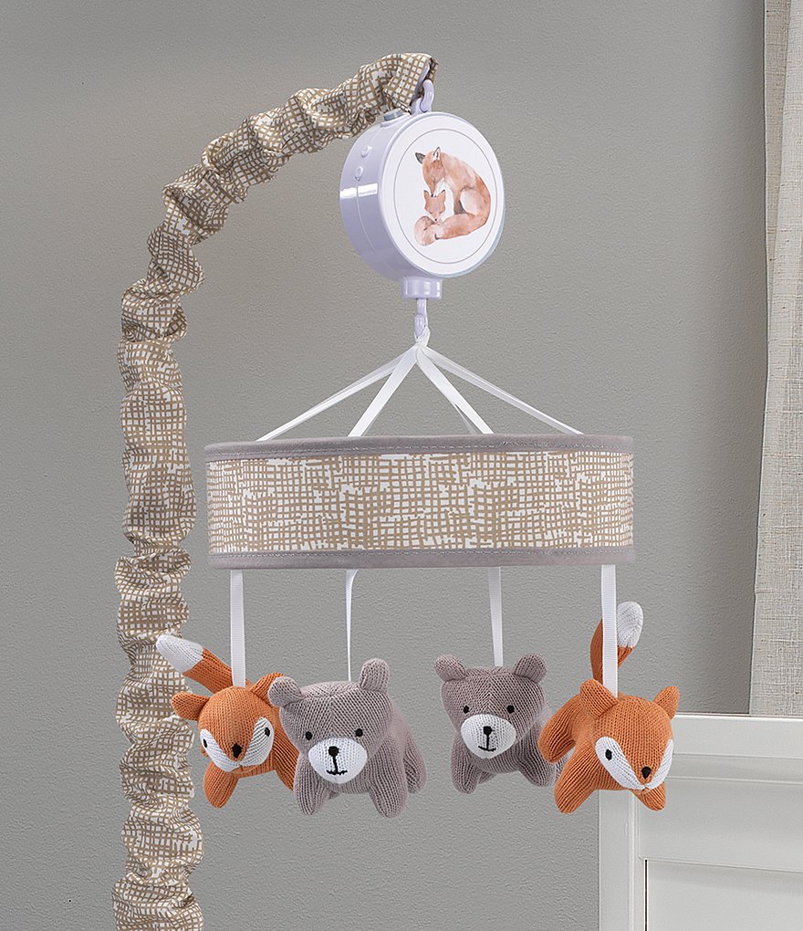 Lambs & Ivy Painted Forest Fox & Bear Baby Crib Musical Mobile