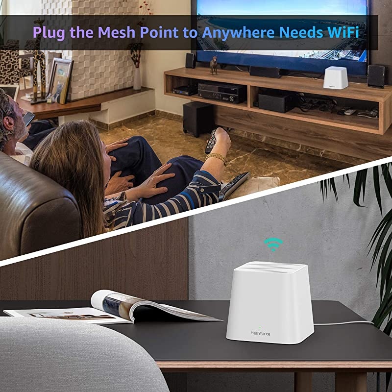 M1 Whole Home Mesh WiFi System 2 Pack 2020 Upgraded WiFi Performance Dual Band Wireless Mesh Router Max WiFi Coverage 6+ Bedrooms 2 Pack