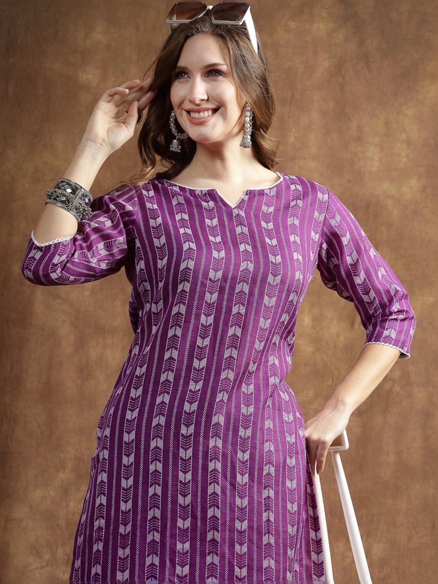 Stylum Violet Printed Kurta & Pant Set