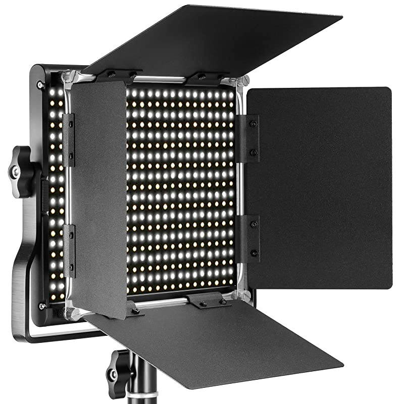 2 Pieces Bi-color 660 LED Video Light and Stand Kit Includes:(2)3200-5600K CRI 96+ Dimmable Light with U Bracket and Barndoor and (2)75 inches Light Stand for Studio Photography, Video Shooting