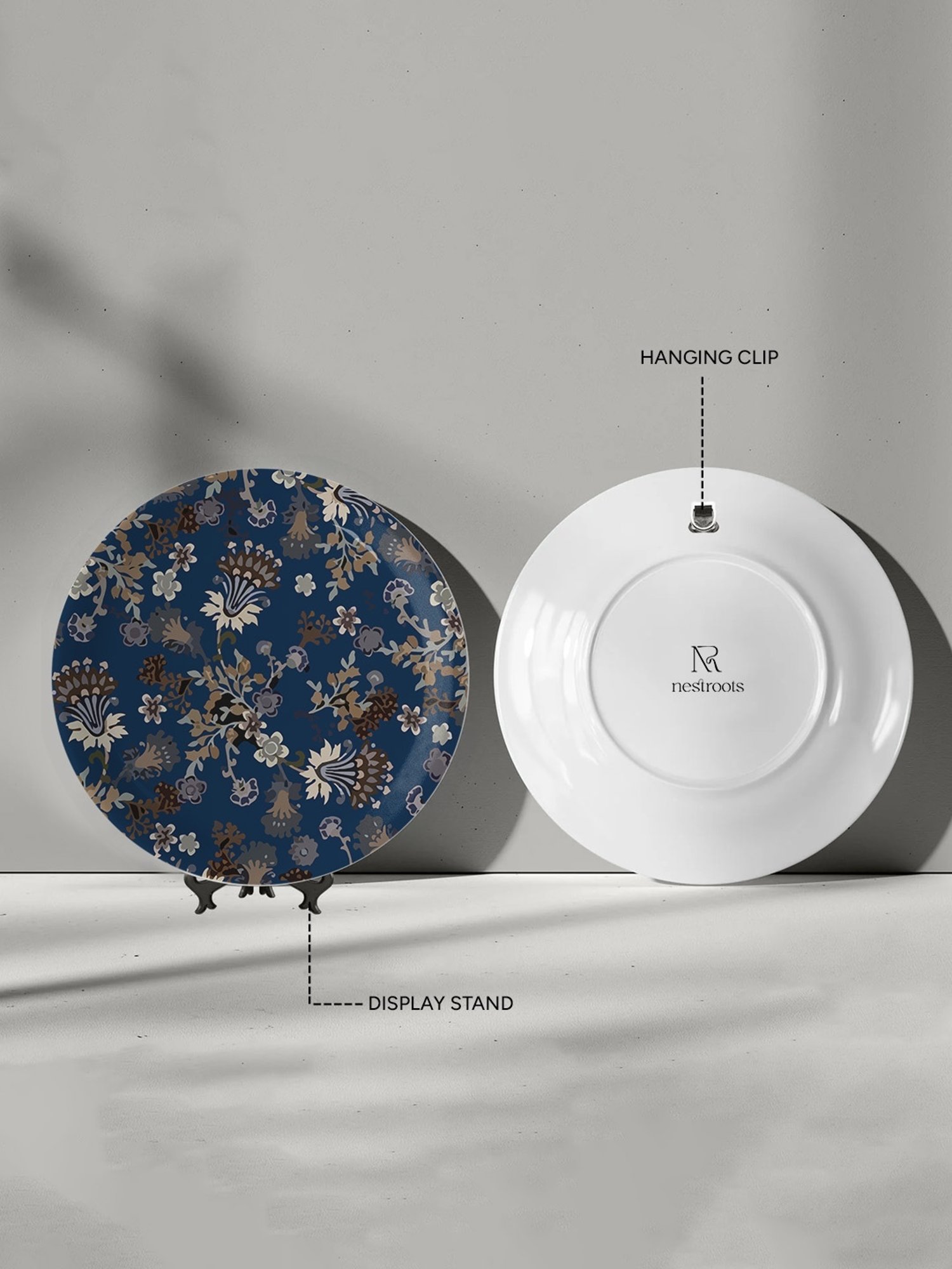 Nestroots Classic Floral Multicolor Porcelain Wall Plate