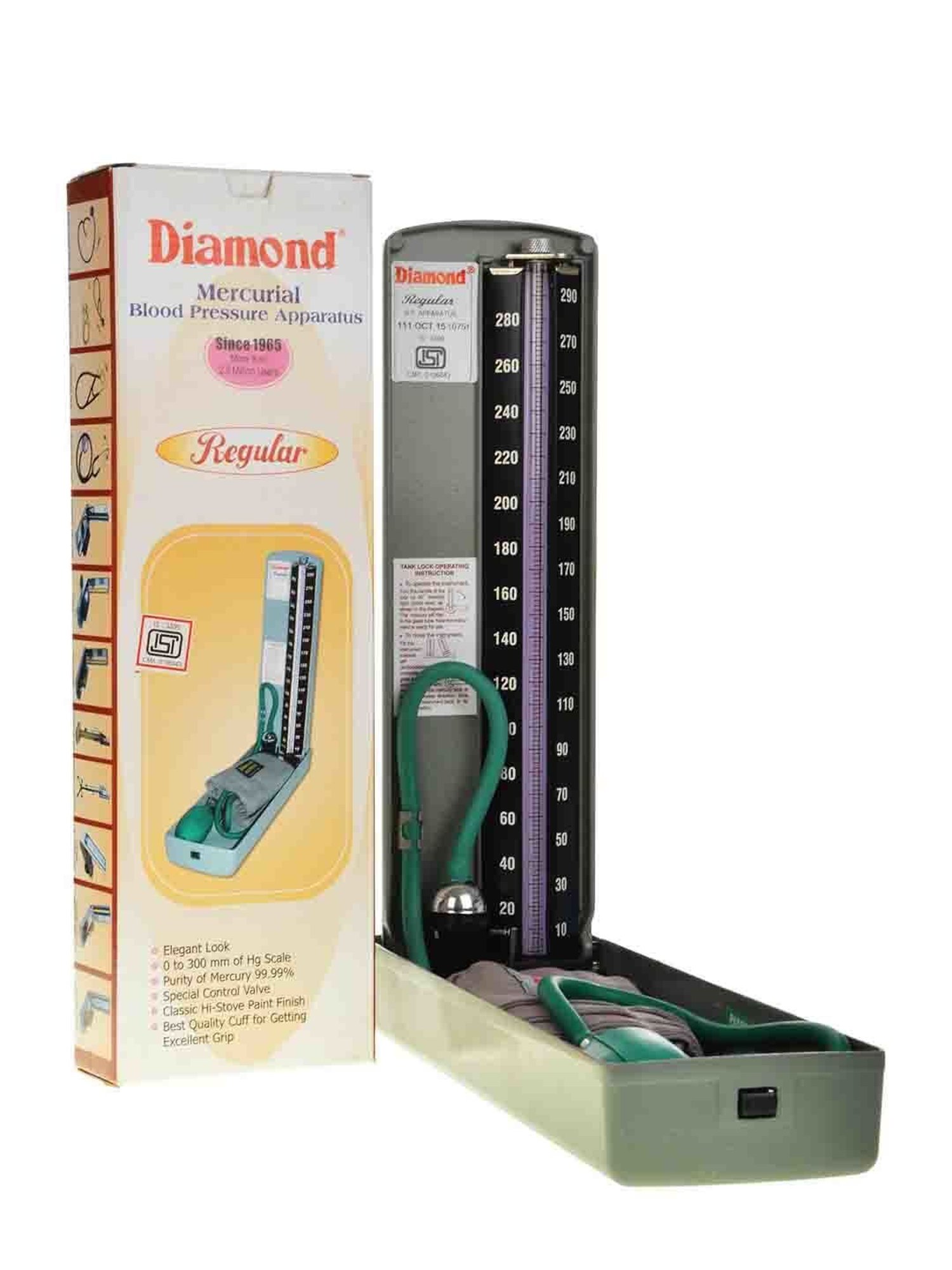 Diamond Mercurial Blood Pressure Apparatus (Light Green)