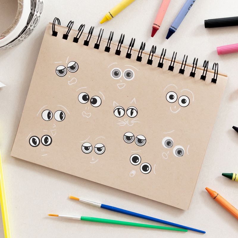 Ready 2 Learn Creative Sticker Roll - Eyes - Black and White - 2,000 Self-Adhesive Stickers