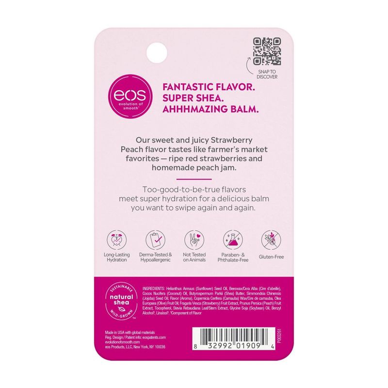 eos Super Soft Shea Lip Balm Stick - Strawberry Peach - 0.14oz