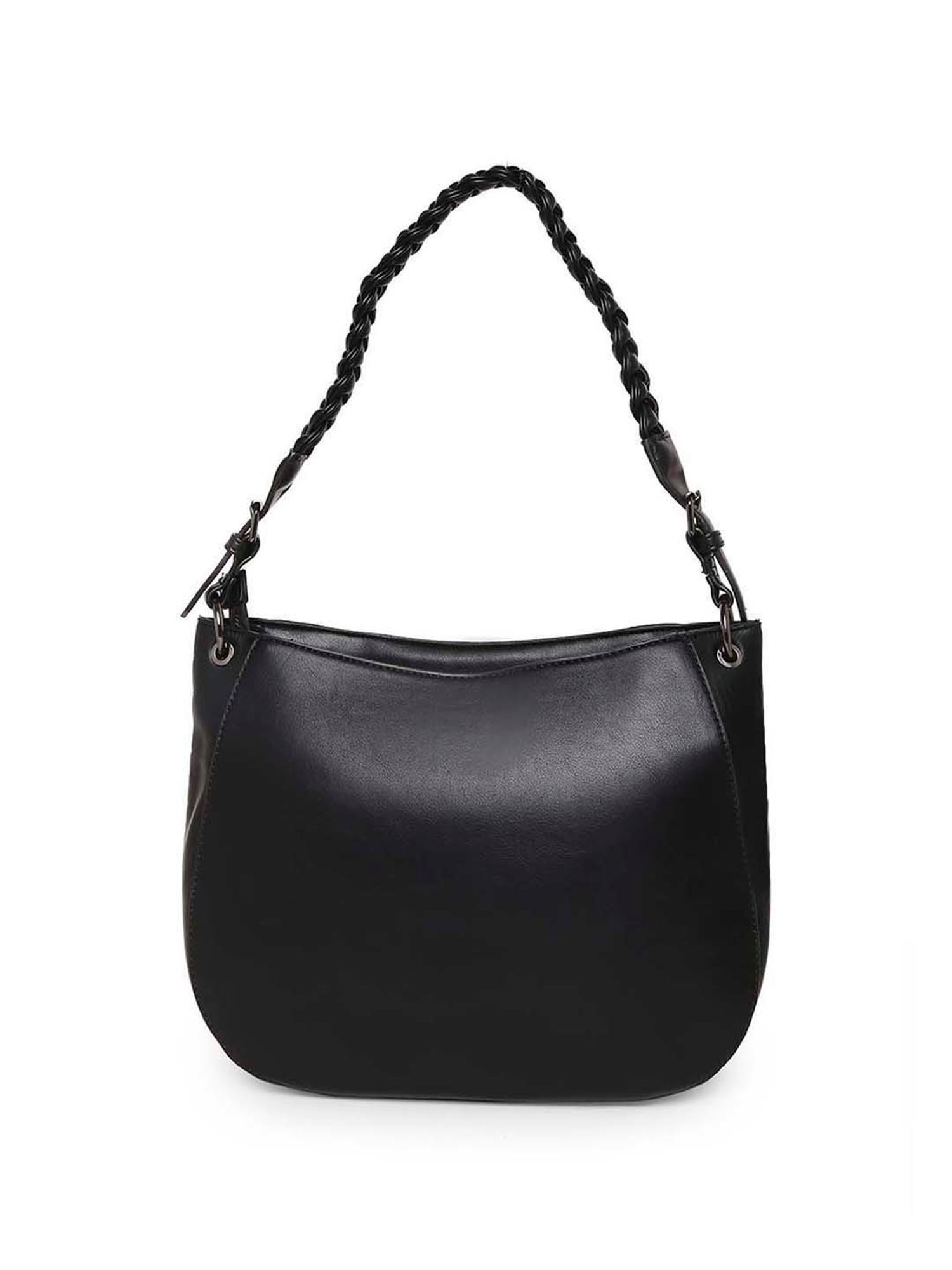 Marina Galanti Black Quilted Medium Baguette Bag