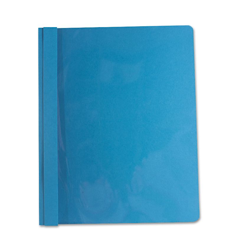 Universal Report Cover Tang Clip Letter 1/2" Capacity Clear/Blue 25/Box 56101