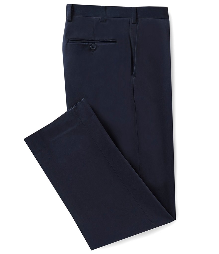 Hart Schaffner Marx Flat-Front Twill Relaxed Fit Chino Suit Separates Dress Pants