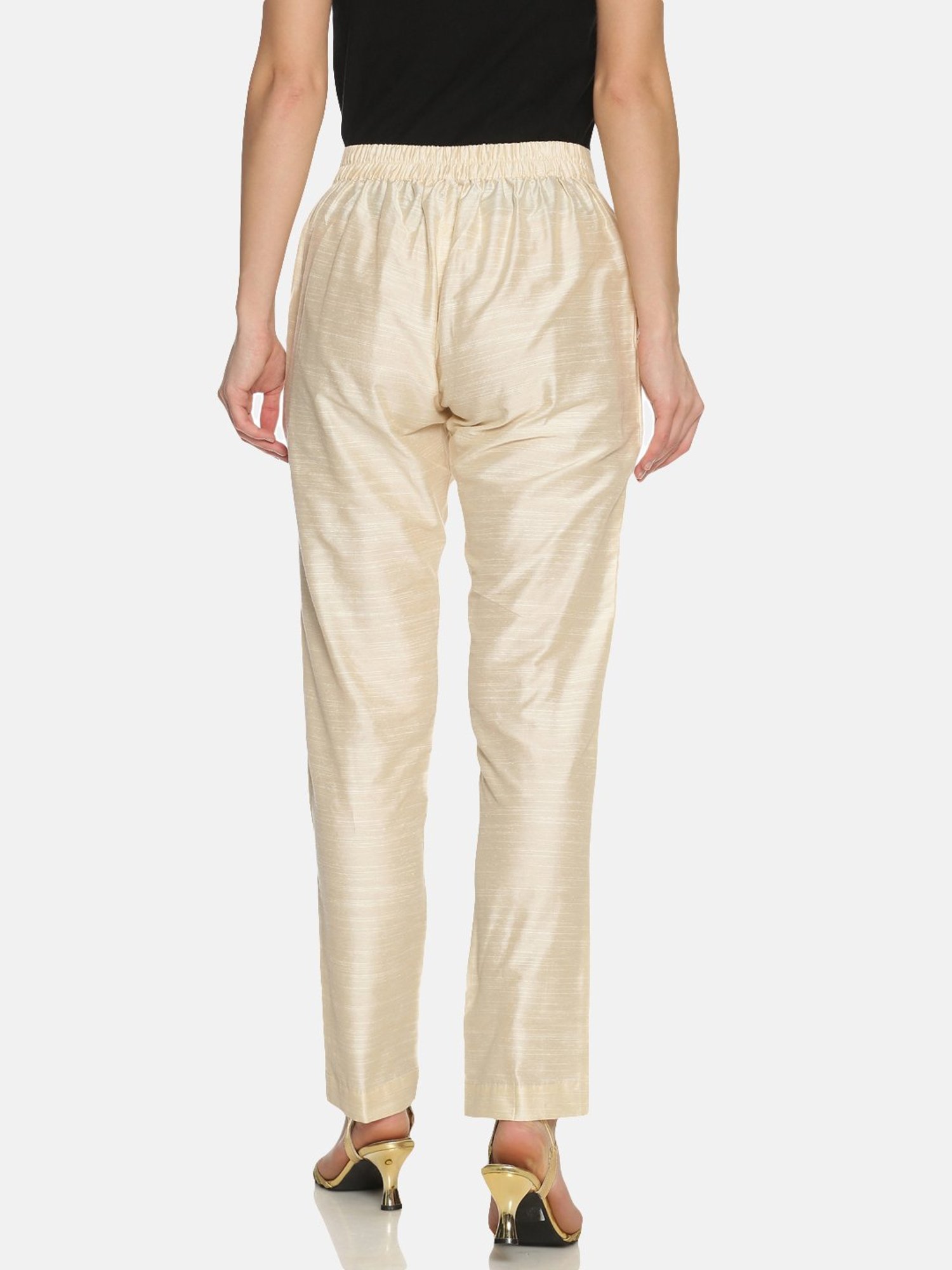 Saffron Threads Off-White Regular Fit Pants
