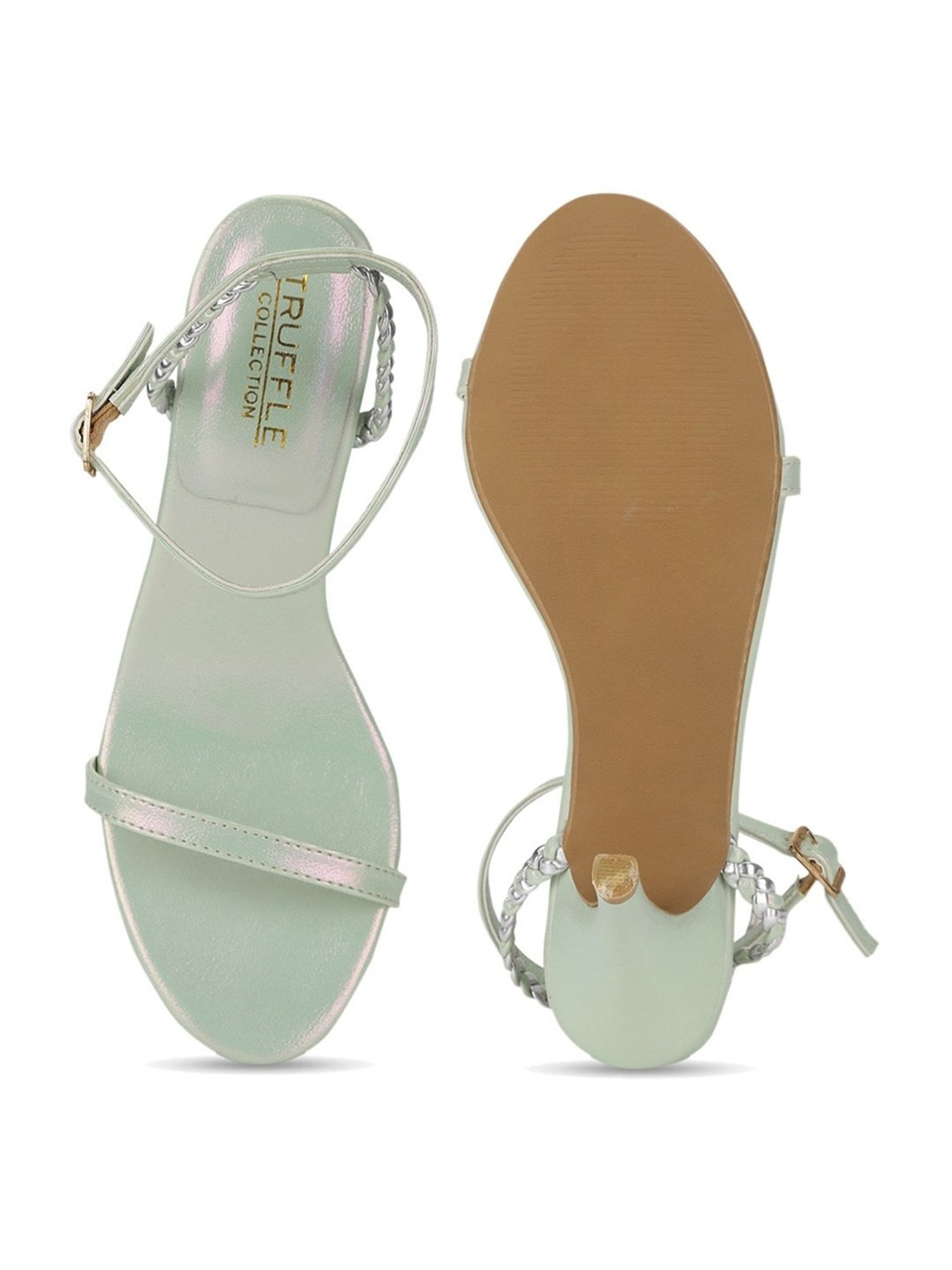 Truffle Collection Women's Mint Ankle Strap Stilettos