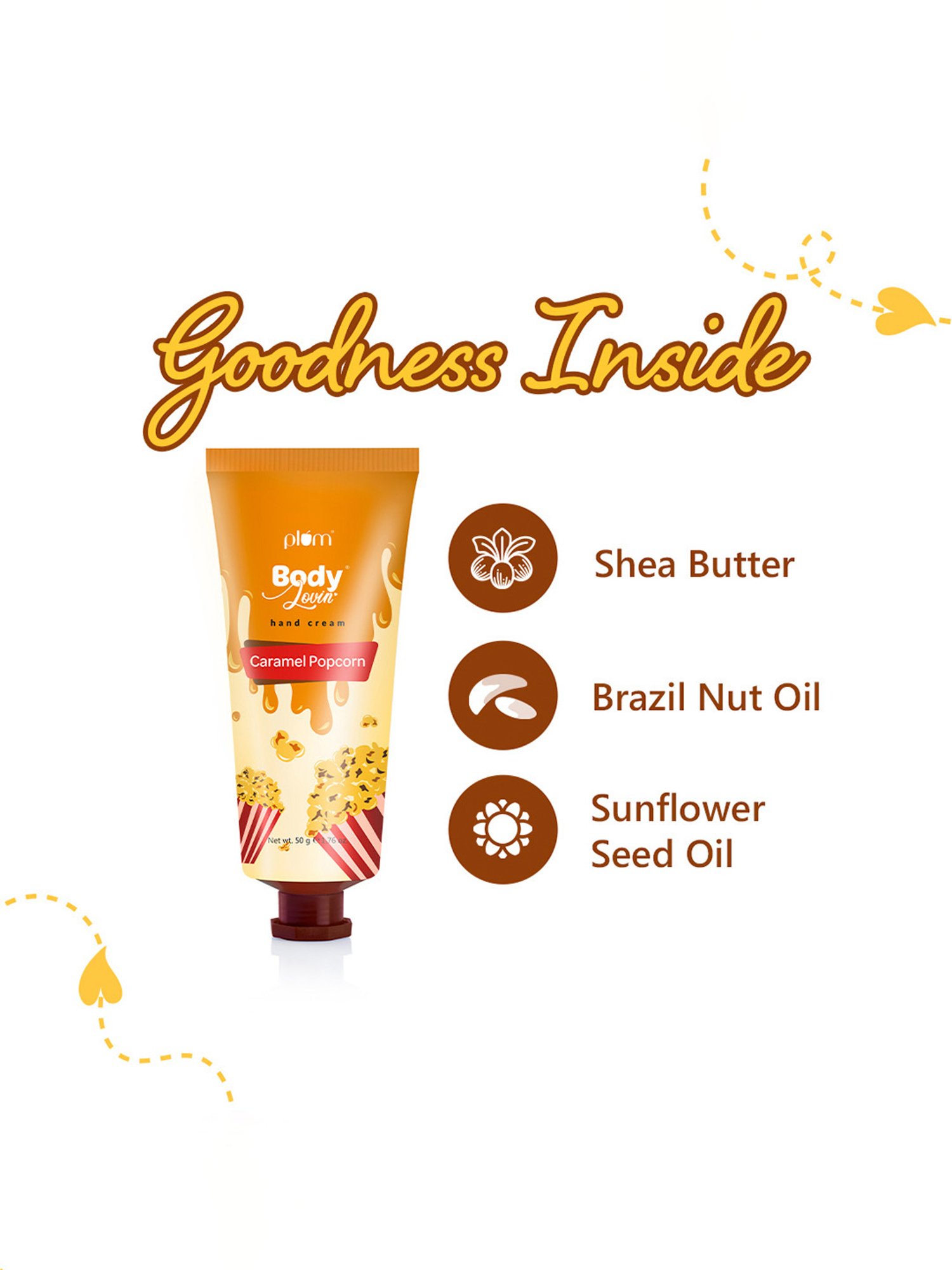 Plum BodyLovin' Caramel Popcorn Hand Cream - 50 gm