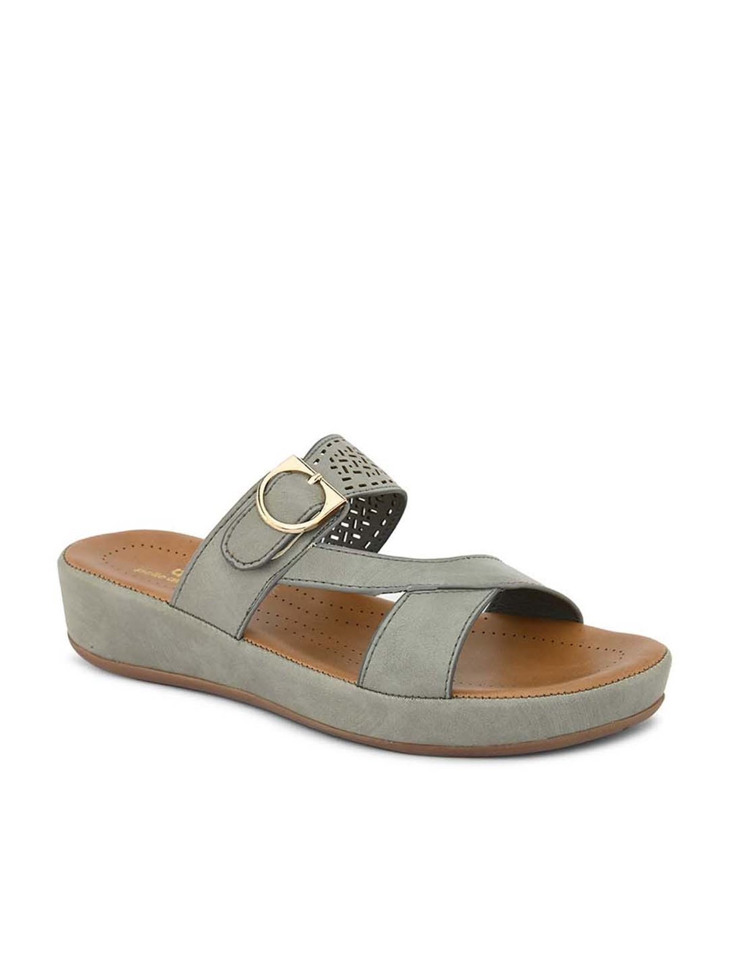Pelle Albero Women's Grey Casual Wedges