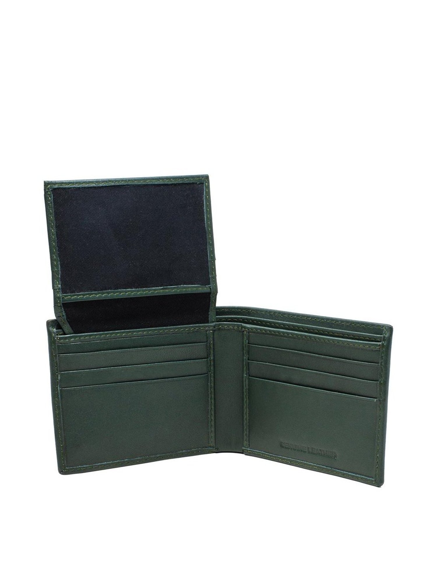 Tohl Kirov Green Casual Leather Bi-Fold Wallet,Keychain & Pen Holder Set for Men