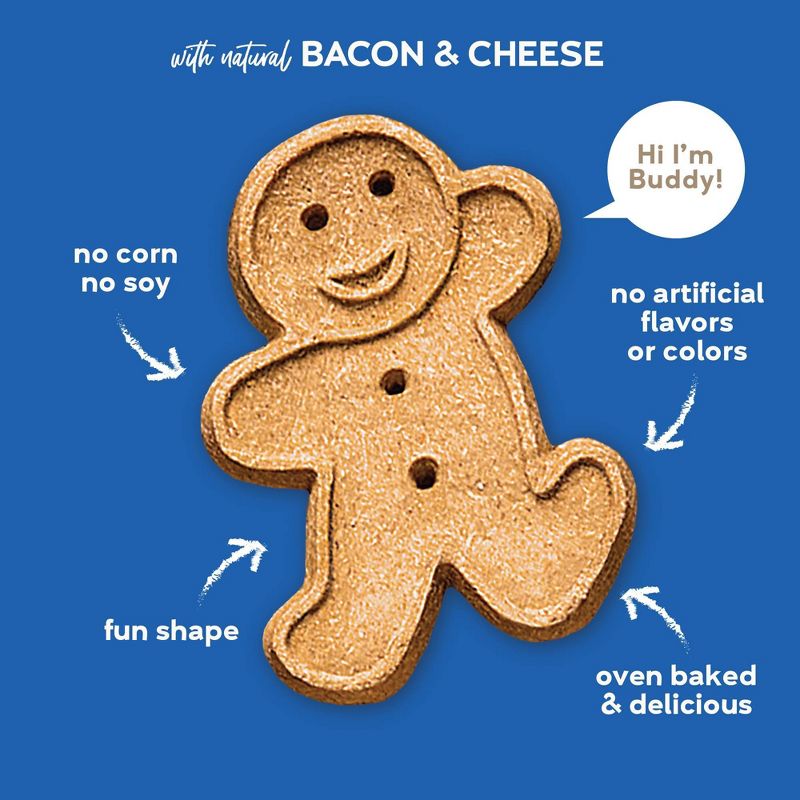 Buddy Biscuits GrainDog Treats -Free Crunchy Treats Bacon & Cheese Dog Treats - 14oz