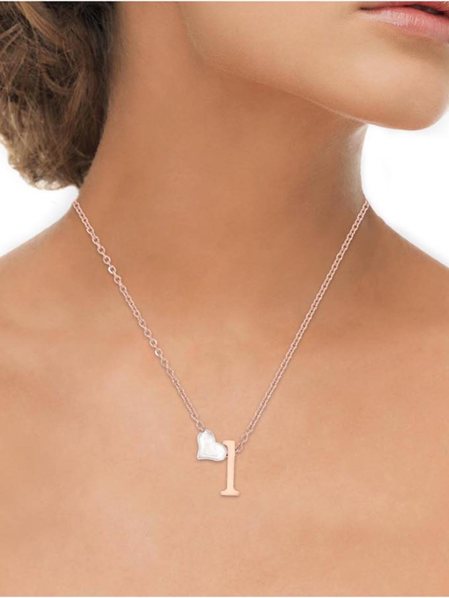 Anayra 92.5 Sterling Silver Initial Letter Charm Pendant without Chain for Women