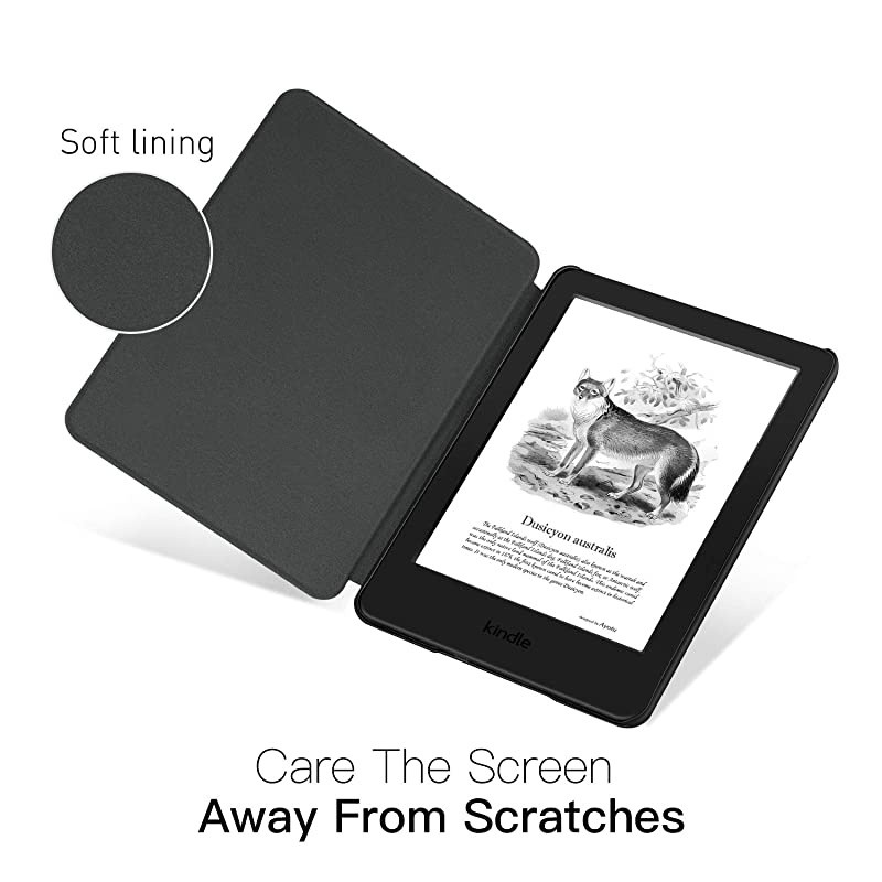 Fabric Case for AllNew Kindle 10th Gen 2019 Release Only ThinnestampLightest Smart Cover with Auto WakeSleep Support Back Cover adsorption Not Fit Kindle Paperwhite 10th Gen 2018 Black