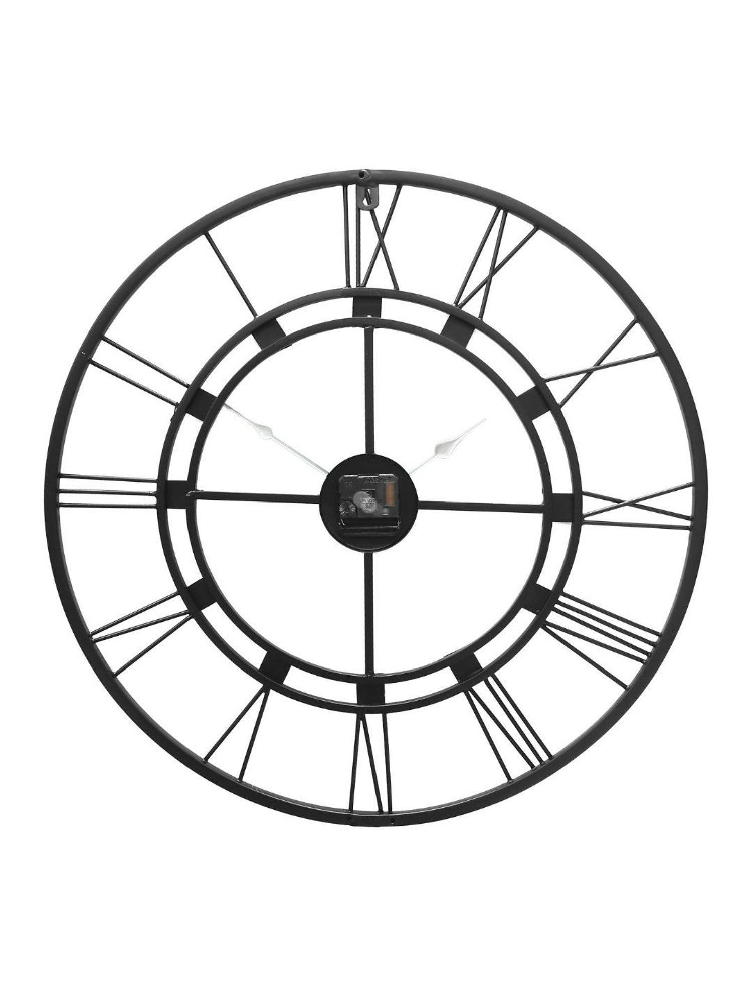 CHRONIKLE Elegant Round Black Iron Wall Clock