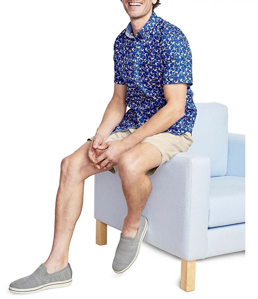 Johnston & Murphy Flamingo Print Short-Sleeve Woven Shirt