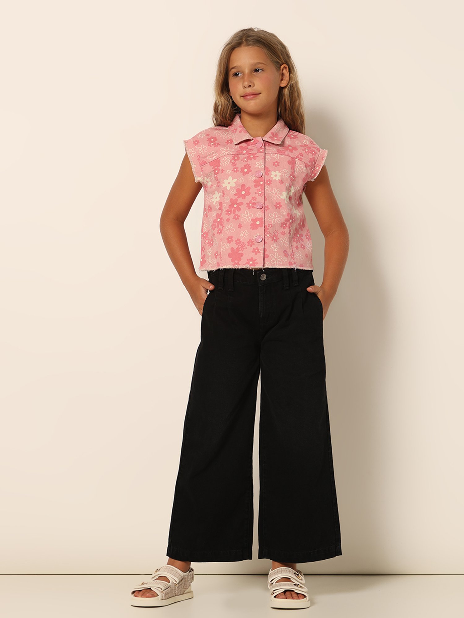 VERO MODA GIRL Pink Floral Print Shirt