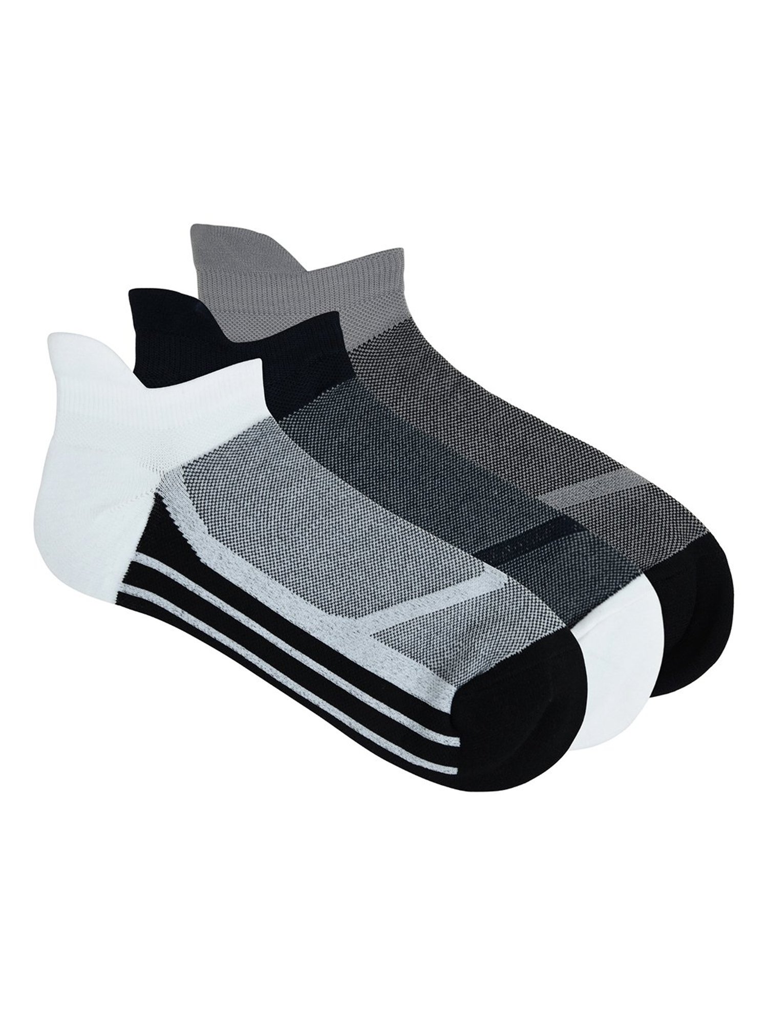 BALENZIA Multicolor Athletic Lowcut Ankle Sports Socks - Pack of 3