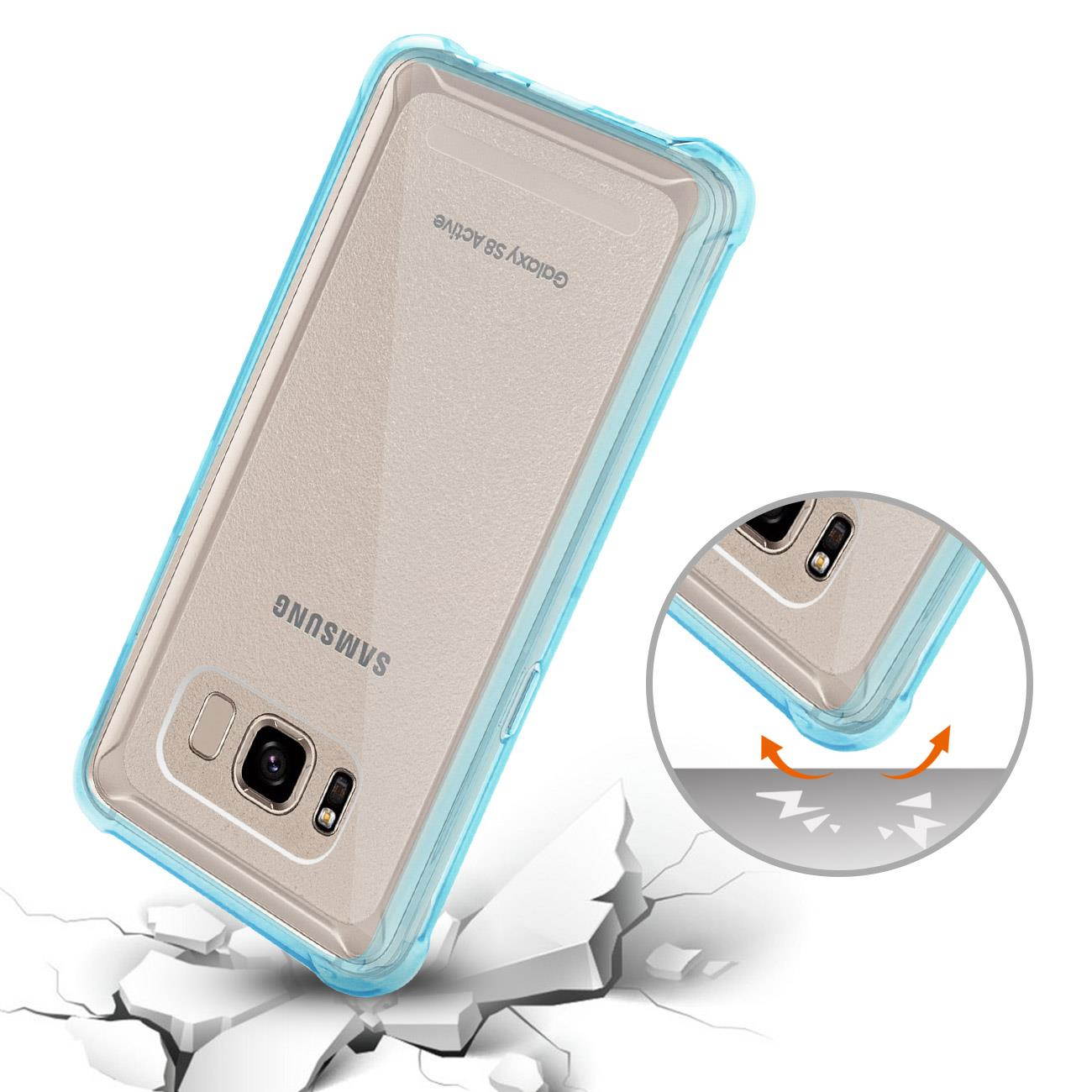 Reiko Samsung Galaxy S8 Active Clear Bumper Case With Air Cushion Protection In Clear Navy