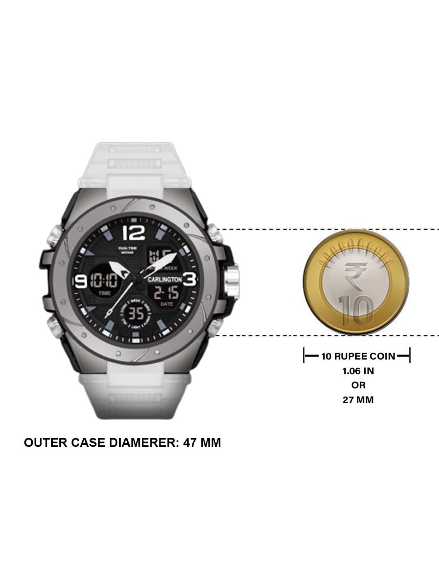 Carlington Endurance 9105 White Chronograph Watch for Men