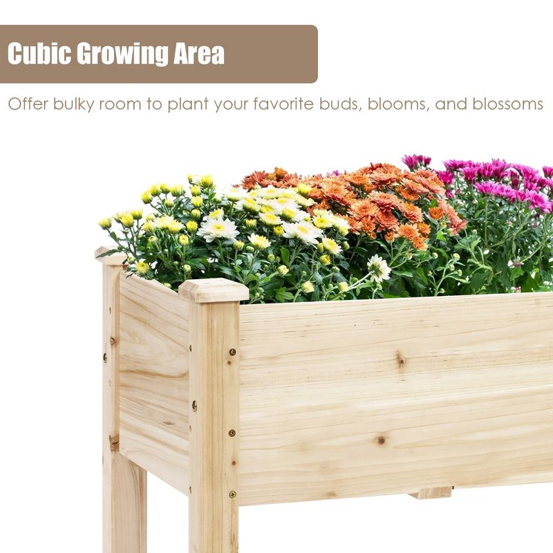 Costway Raised Garden Bed Elevated Planter Box Wood for Vegetable Flower Herb