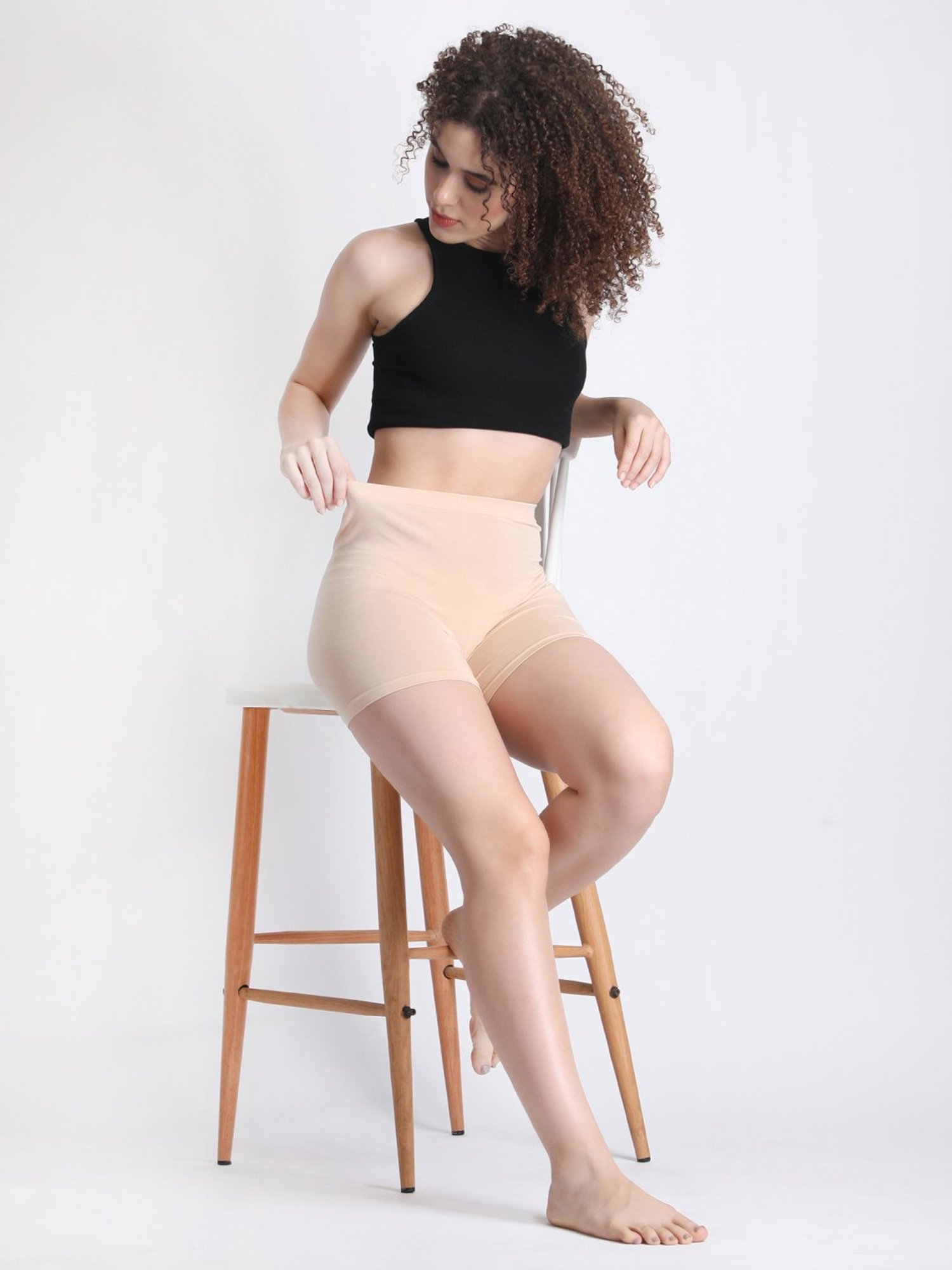 NEXT2SKIN Beige Plain Shapewear Shorts