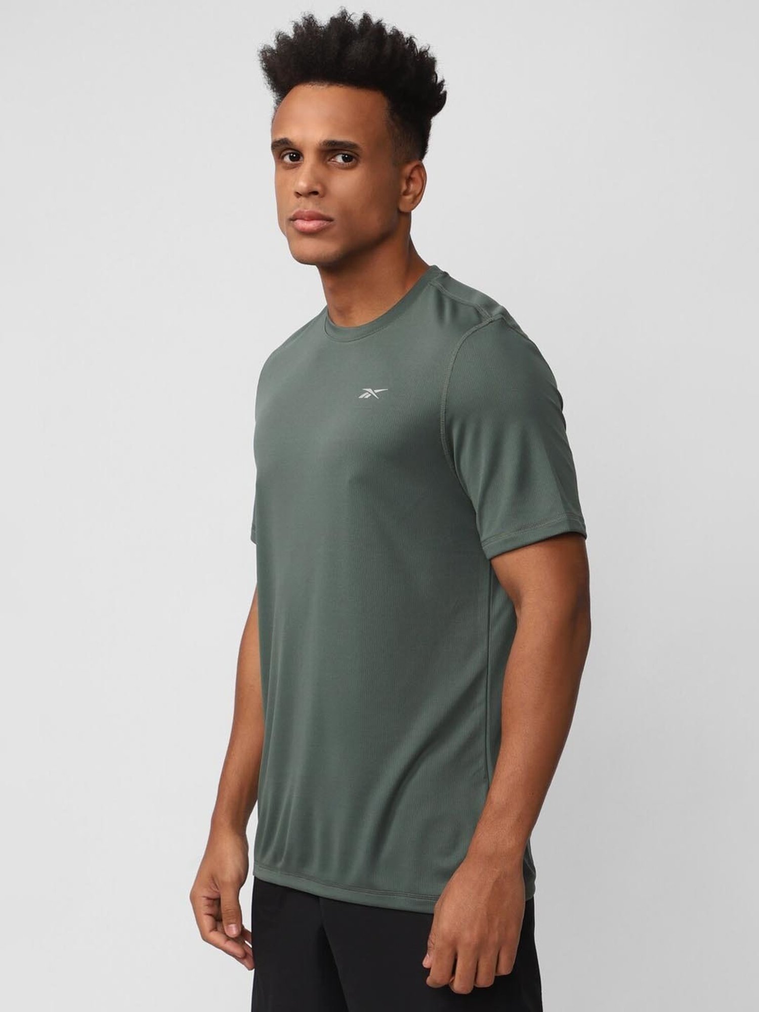 Reebok Green Regular Fit Sports T-Shirt