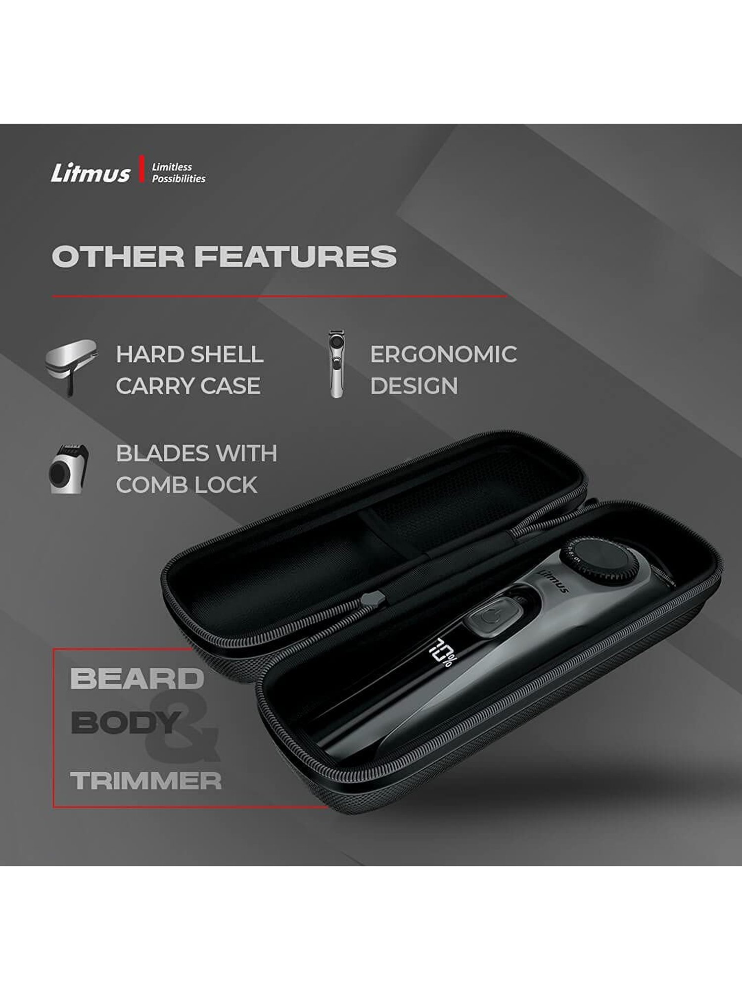 Litmus CT-100 Beard & Body Trimmer (Black)