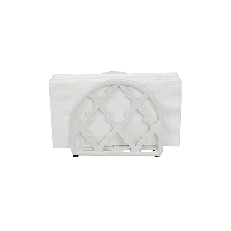 Lattice Collection Cast Iron Napkin Holder (White)