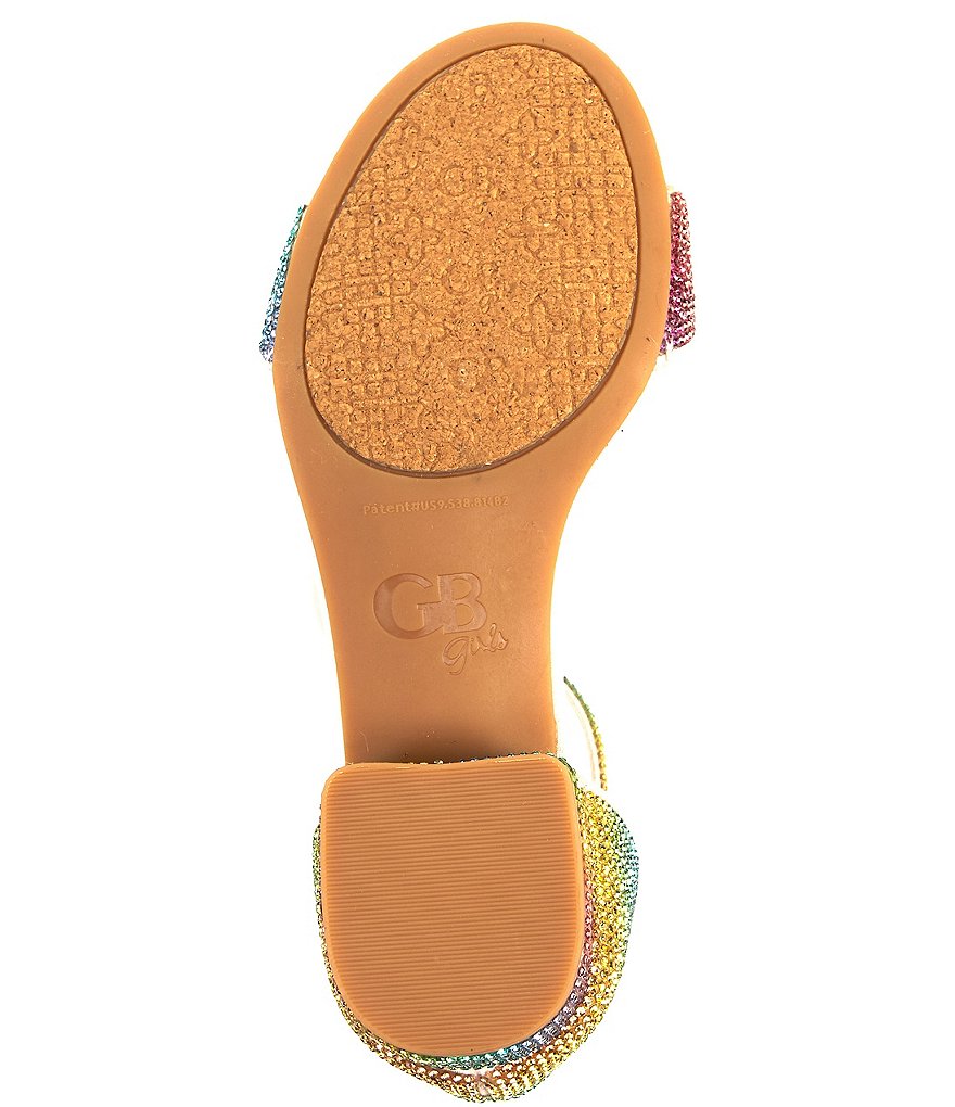 GB Girls' Amaze-Girl Jeweled Two Piece Rainbow Sandals (Youth)