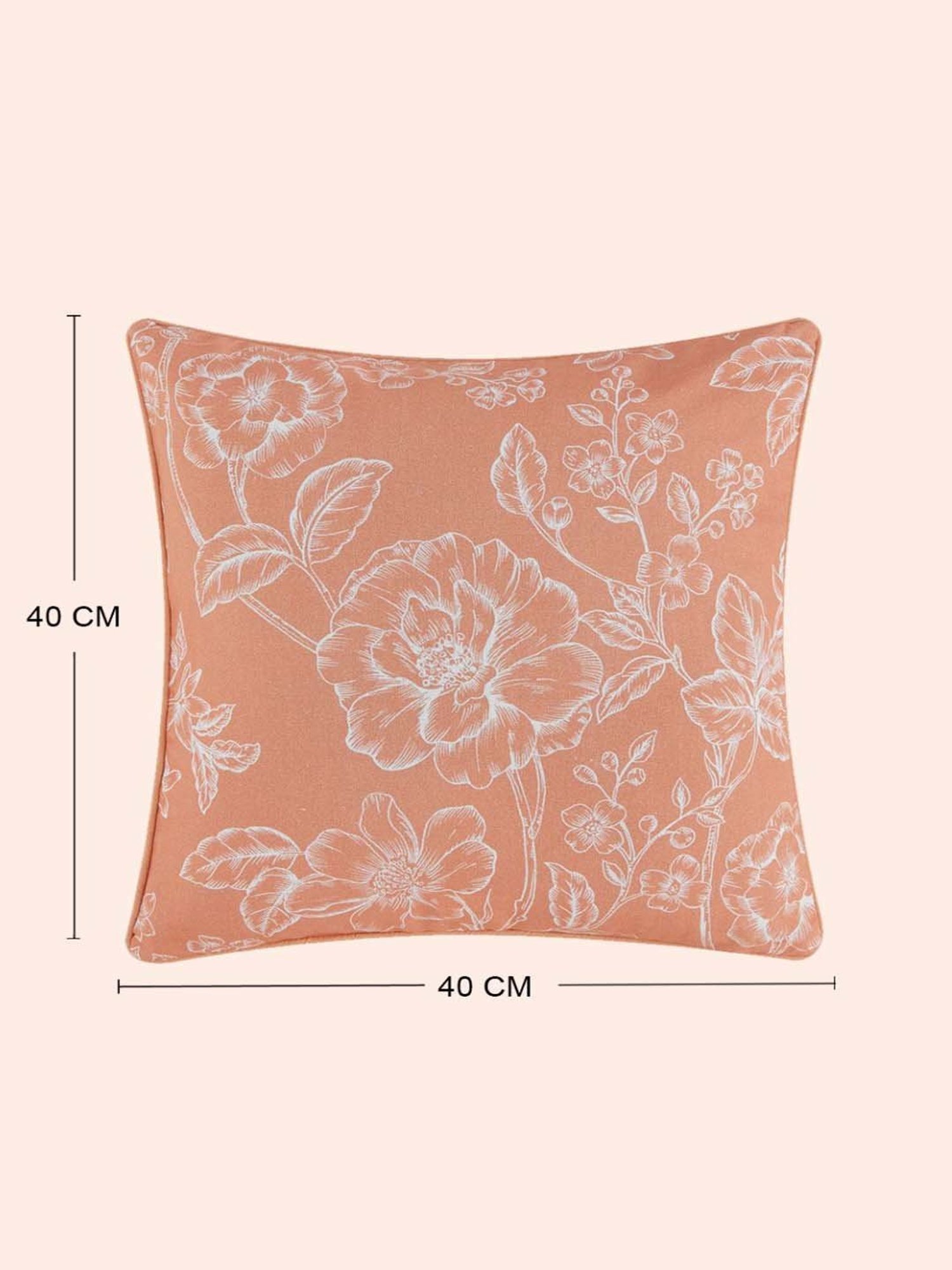 Living Scapes by Pantaloons Pink Cotton Cushion Cover