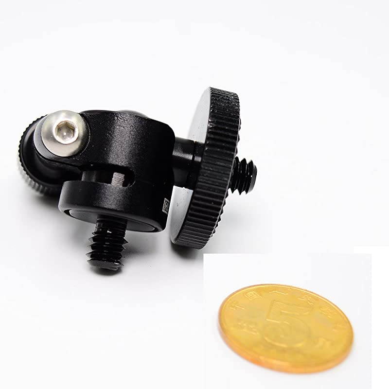 Mini Ballhead Camera Tripod Ball Head Mount and 1/4 to 1/4 Connector (1/4 to 1/4 Connector)